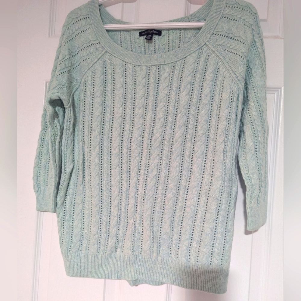 American Eagle Light green Cable Knit Sweater